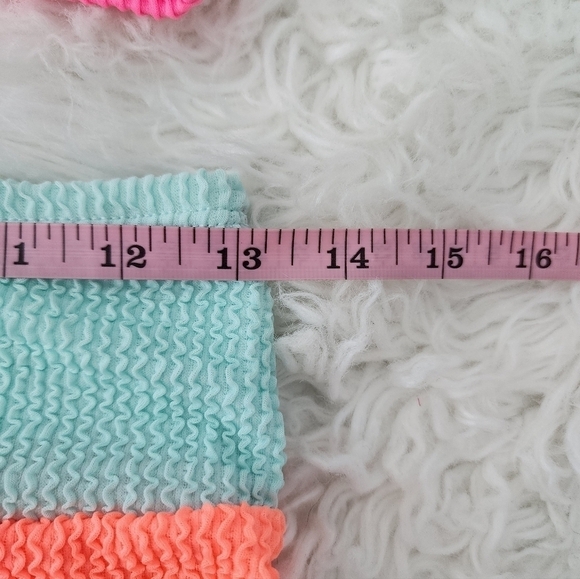 87th Street Boutique Textured Grapefruit Orange Color Block High Waisted… - Picture 5 of 7